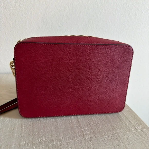 Michael Kors Burgundy Crossbody Bag with Gold Chain - Picture 3 of 5
